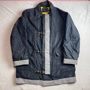 Nautica Jeans Company Men's Navy Fireman Jacket Size M Toggle Closure 90s